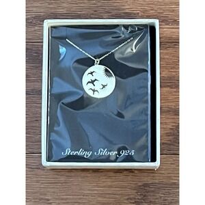 Chic Chic Sterling‎ Silver 925 Necklace Birds Flying Sunshine Brand New In Box
